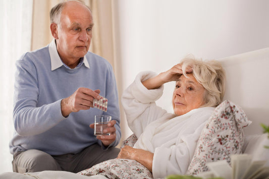 woman and man sick with cold