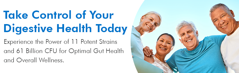 Take Control of Your Digestive Health Today Experience 11 potent strains in 61 billion CFU for Optimal Gut Health and Wellness BlueBIology