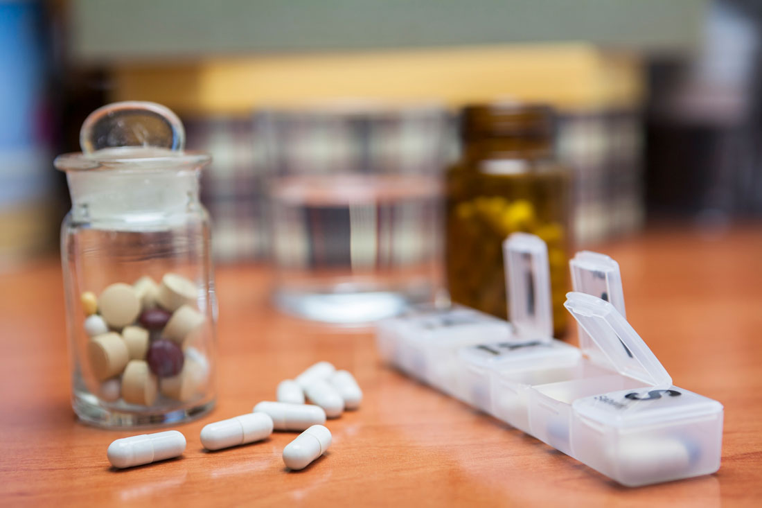 Probiotic Pills and Supplements on Table
